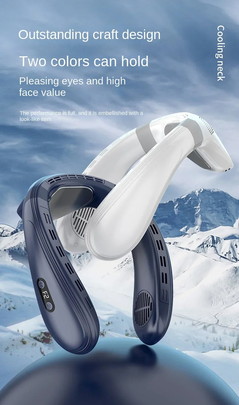 New Neck Air Conditioner Portable Neck Fan Rechargeable Semiconductor Cooling Bladeless Fan Wearable Cooler multi purpose