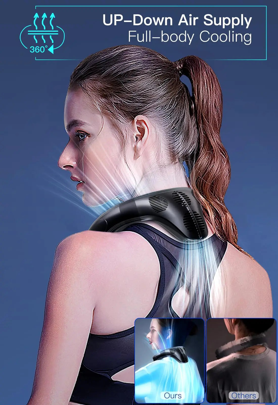 New Neck Air Conditioner Portable Neck Fan Rechargeable Semiconductor Cooling Bladeless Fan Wearable Cooler multi purpose