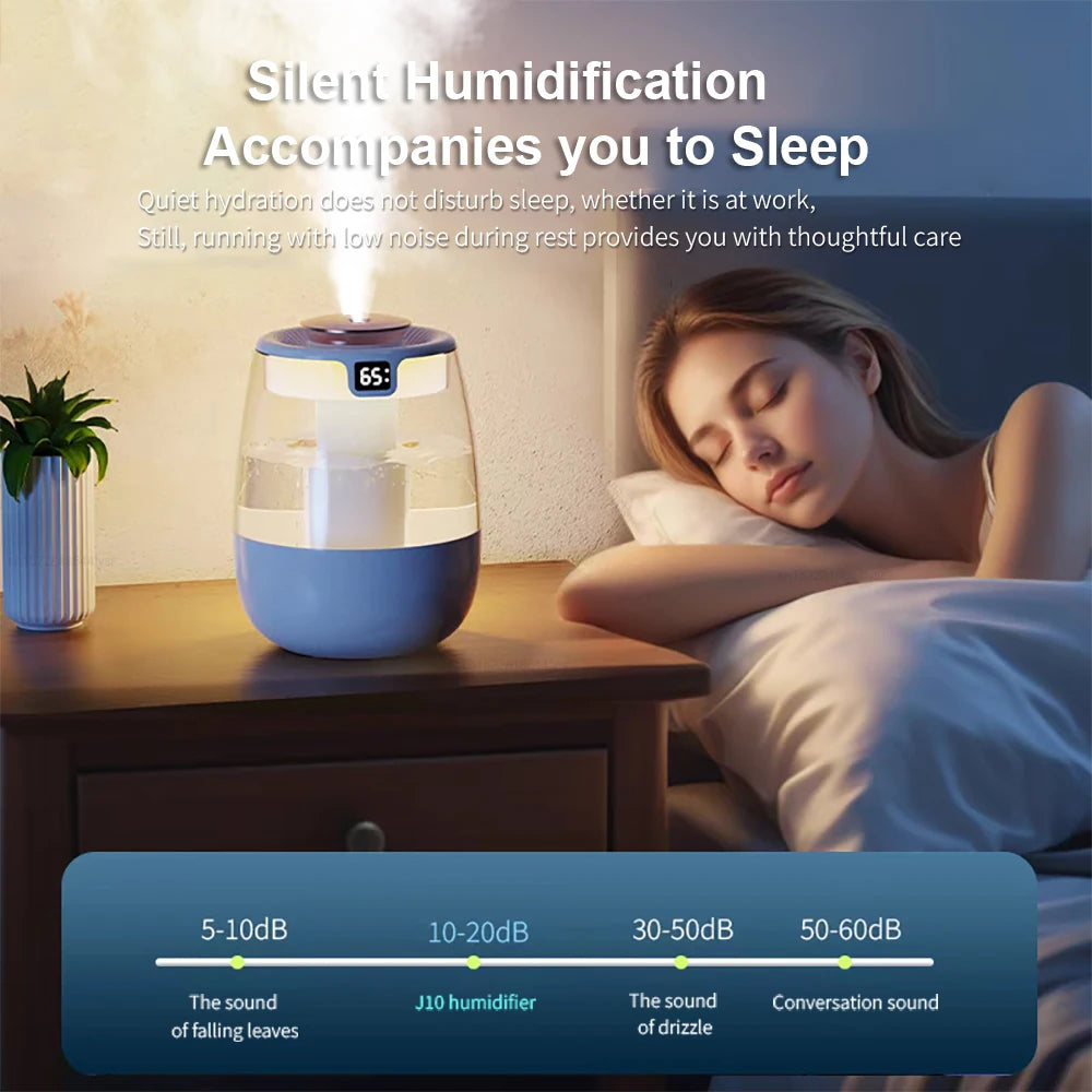Air Humidifier 1300ml Large Capacity Aroma Humidifier Double Nozzle Essential Oil Humidifier for Home Bedroom with Night Light