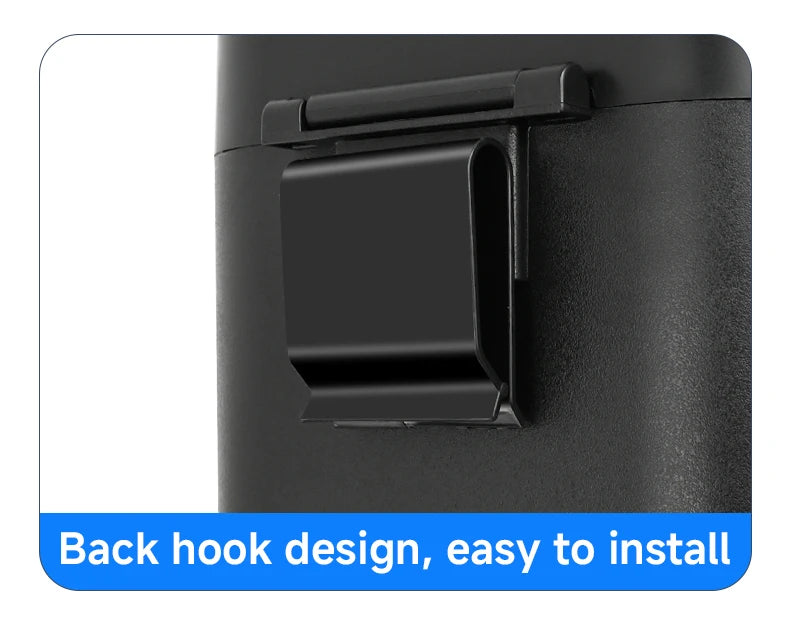 Universal Car Clamshell Trash Bin Hanging Vehicle Garbage Dust Case Storage Box Black Square Pressing Trash Can Accessories